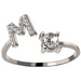 A-Z Letter Silver Adjustable Ring Initial Letter Creative Rings Trendy Jewelry