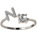 A-Z Letter Silver Adjustable Ring Initial Letter Creative Rings Trendy Jewelry