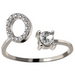 A-Z Letter Silver Adjustable Ring Initial Letter Creative Rings Trendy Jewelry
