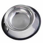 Pet Bowl Plate Stainless Steel Metal Dog Cat Food Water Bowl With Anti-slip Pad - Atom Oracle