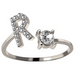 A-Z Letter Silver Adjustable Ring Initial Letter Creative Rings Trendy Jewelry