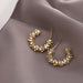 Retro Metal C-shaped Semicircular Earrings Luxury Fashion Earrings Jewelry