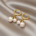 Irregular U-shaped Gold Color Earrings Woman Crystal Fashion Jewelry
