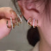 Irregular U-shaped Gold Color Earrings Woman Crystal Fashion Jewelry
