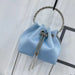 Tassel Evening Clutch Bag Women Luxury Designer Chain Metal Ring Handle Shiny Silk Bucket Purse