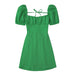 Women Fashion Cotton Dress Backless Puff Short Sleeve Ladies Sundress