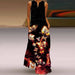Women's Printed Dresses Boho Sleeveless V-Neck Long Elegant Beach Party Maxi Dresses