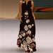Women's Printed Dresses Boho Sleeveless V-Neck Long Elegant Beach Party Maxi Dresses