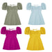 Women Fashion Cotton Dress Backless Puff Short Sleeve Ladies Sundress