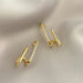 Irregular U-shaped Gold Color Earrings Woman Crystal Fashion Jewelry