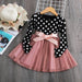 Polka Dot Long Sleeve Kids Dresses Girls Spring Autumn Birthday Party Children Clothes