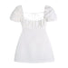 Women Fashion Cotton Dress Backless Puff Short Sleeve Ladies Sundress