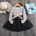 Polka Dot Long Sleeve Kids Dresses Girls Spring Autumn Birthday Party Children Clothes