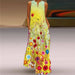 Women's Printed Dresses Boho Sleeveless V-Neck Long Elegant Beach Party Maxi Dresses