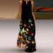 Women's Printed Dresses Boho Sleeveless V-Neck Long Elegant Beach Party Maxi Dresses