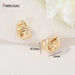 Simple Round Circle Gold Plated Hoop Earrings Women Fashion Jewelry