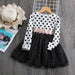 Polka Dot Long Sleeve Kids Dresses Girls Spring Autumn Birthday Party Children Clothes
