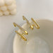 Irregular U-shaped Gold Color Earrings Woman Crystal Fashion Jewelry