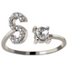 A-Z Letter Silver Adjustable Ring Initial Letter Creative Rings Trendy Jewelry