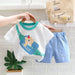 Baby Girls & Boys Clothes Suit Children Fashion Cartoon T-Shirt Shorts 2Pcs/Sets