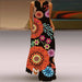 Women's Printed Dresses Boho Sleeveless V-Neck Long Elegant Beach Party Maxi Dresses