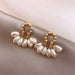 Irregular U-shaped Gold Color Earrings Woman Crystal Fashion Jewelry