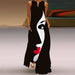 Women's Printed Dresses Boho Sleeveless V-Neck Long Elegant Beach Party Maxi Dresses