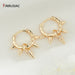 Simple Round Circle Gold Plated Hoop Earrings Women Fashion Jewelry