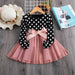 Polka Dot Long Sleeve Kids Dresses Girls Spring Autumn Birthday Party Children Clothes