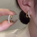 Irregular U-shaped Gold Color Earrings Woman Crystal Fashion Jewelry