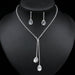 Fashion Bridal Jewelry Sets Women Rhinestone Crystal Necklace Earrings Sets