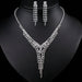 Fashion Bridal Jewelry Sets Women Rhinestone Crystal Necklace Earrings Sets