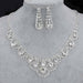 Fashion Bridal Jewelry Sets Women Rhinestone Crystal Necklace Earrings Sets