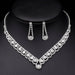 Fashion Bridal Jewelry Sets Women Rhinestone Crystal Necklace Earrings Sets