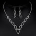 Fashion Bridal Jewelry Sets Women Rhinestone Crystal Necklace Earrings Sets