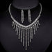 Fashion Bridal Jewelry Sets Women Rhinestone Crystal Necklace Earrings Sets