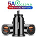Quick Charge 4.0/3.0 USB Type C Car Charger For iPhone Android - Atom Oracle