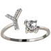 A-Z Letter Silver Adjustable Ring Initial Letter Creative Rings Trendy Jewelry