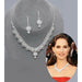 Fashion Bridal Jewelry Sets Women Rhinestone Crystal Necklace Earrings Sets