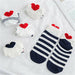 5 Pairs Women Novelty Comfortable Cartoon Heart Animal Print Lovely Cotton Socks