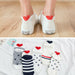 5 Pairs Women Novelty Comfortable Cartoon Heart Animal Print Lovely Cotton Socks