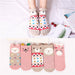 5 Pairs Women Novelty Comfortable Cartoon Heart Animal Print Lovely Cotton Socks