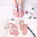 5 Pairs Women Novelty Comfortable Cartoon Heart Animal Print Lovely Cotton Socks