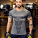 Mens Compression Sporting Skinny Fitness Bodybuilding Workout T-Shirt - Atom Oracle