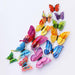 12Pcs Mixed Color Double Layer Butterfly 3D Wall Sticker Home Decoration Magnet Butterflies stickers