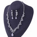 Crystal Leaf Bridal Jewelry Sets Rhinestone Crown Tiaras Necklace Earrings Set