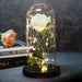 Artificial Eternal Rose LED Light Beauty & The Beast In Glass Cover Home Decor Gift