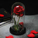 Artificial Eternal Rose LED Light Beauty & The Beast In Glass Cover Home Decor Gift