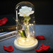Artificial Eternal Rose LED Light Beauty & The Beast In Glass Cover Home Decor Gift