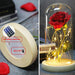 Artificial Eternal Rose LED Light Beauty & The Beast In Glass Cover Home Decor Gift